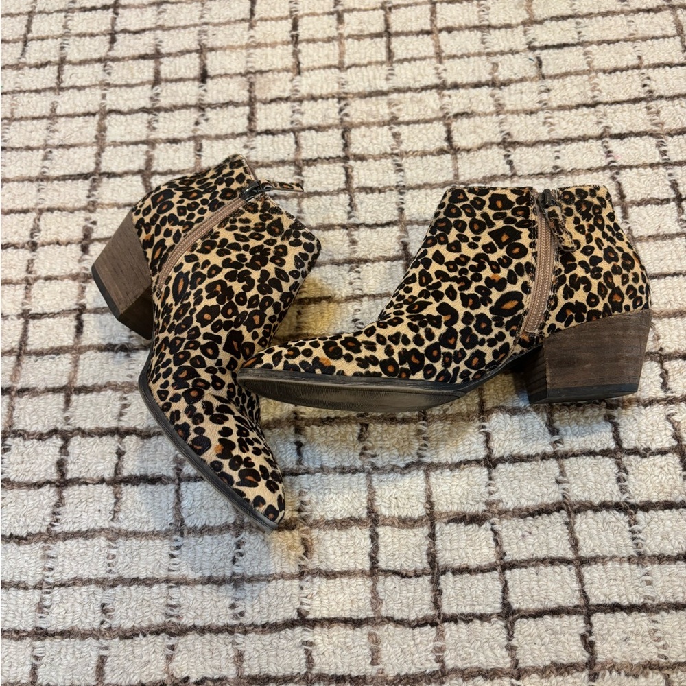Caslon leopard booties